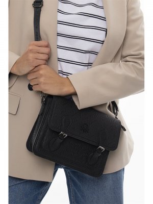 Женская сумка через плечо с принтом под кожу BENETTON, черный Benetton