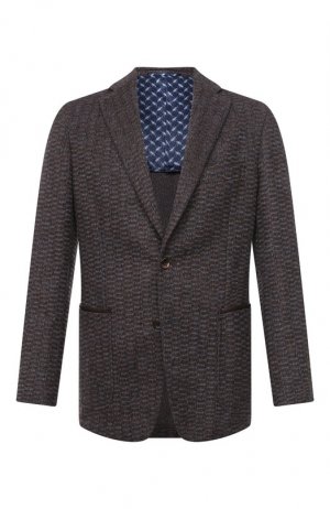 Пиджак из кашемира и шерсти Zilli. Цвет: коричневый