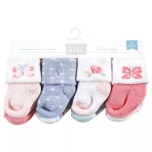 Хлопковые носки Hudson для новорожденных девочек и махровые носки, пастельная бабочка Baby
