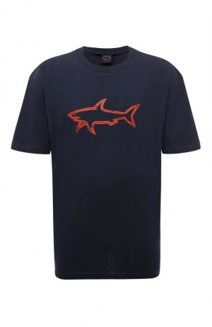 Хлопковая футболка Paul&Shark. Цвет: синий