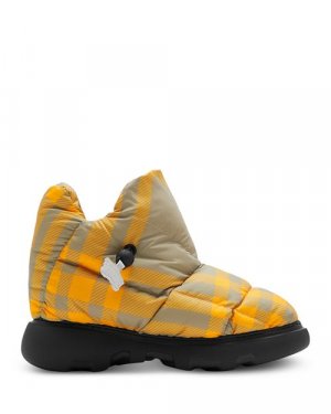 Женские ботинки с подушками в клетку , цвет Yellow Burberry