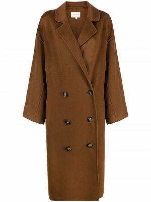 Двубортное пальто Borneo Loulou Studio. Цвет: коричневый