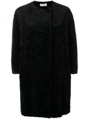 Пальто из искусственного меха без воротника Alberto Biani. Цвет: черный