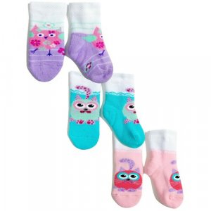 Носки для девочки, размер 12 ГАММА. Цвет: бирюзовый/розовый