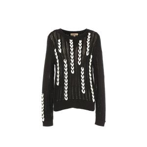 Пуловер с круглым вырезом из тонкого трикотажа RENE DERHY. Цвет: черный/ белый