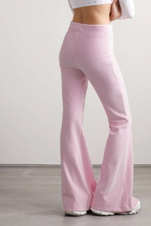 ALEXANDER WANG Расклешенные брюки из эластичного хлопкового велюра, розовый