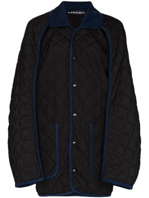 Стеганая куртка свободного кроя с контрастной отделкой Y/Project. Цвет: черный