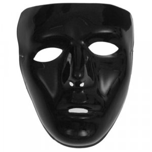 Карнавальная маска Лицо, цвет чёрный (пластик) СмеХторг. Цвет: черный