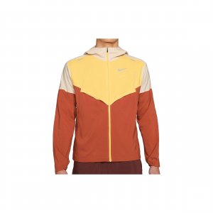 Contrast Panel Long Sleeve Jacket With Sun Protection Men Yellow CZ9071-234 Nike