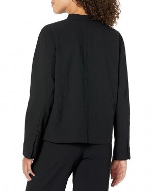 Куртка Mandarin Collar Jacket, черный Eileen Fisher