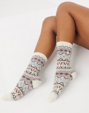 Бело-розовые носки из хлопка с орнаментом -Многоцветный Birkenstock