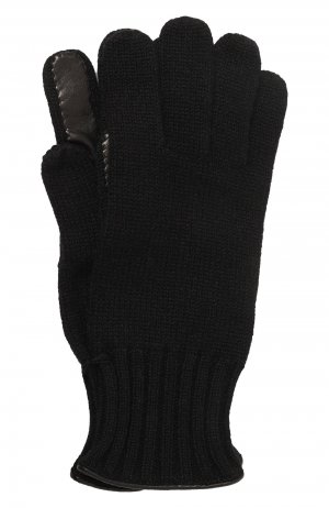 Комбинированные перчатки Il Borgo Cashmere. Цвет: чёрный