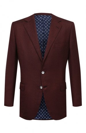 Шерстяной пиджак Zilli. Цвет: бордовый