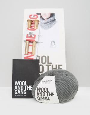 Набор для вязания шарфа-снуд Wool & Gang and the. Цвет: серый