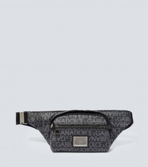 Маленькая поясная сумка с жаккардовым логотипом , черный Dolce&Gabbana
