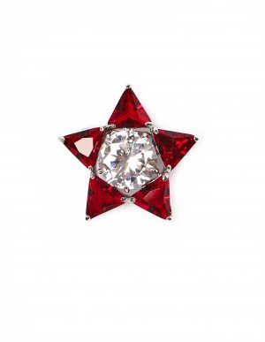 Брошь-звезда с красными кристаллами Olga Soldatova