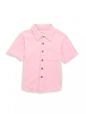 Пляжная рубашка с короткими рукавами для маленьких мальчиков и , цвет chalk pink Appaman