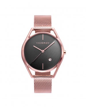 Женские часы Air с 3 стрелками, розовая IP-сталь и миланская сетка , розовый Viceroy