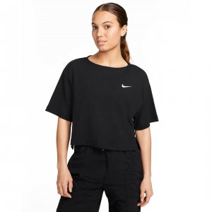 Топ Sportswear Ribbed Jersey Short-Sleeve, черный/белый Nike