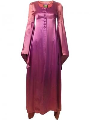 Платье с драпировкой Biba Vintage. Цвет: розовый и фиолетовый