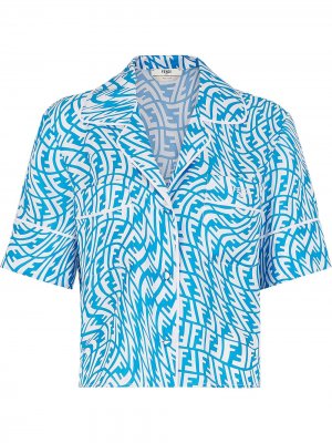 Пижама с логотипом FF Fendi. Цвет: синий