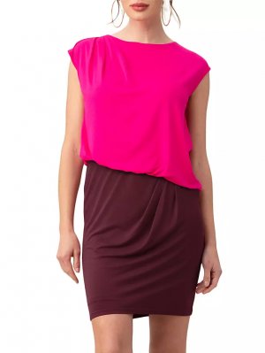 Мини-платье с блузкой 5th Avenue цветными блоками , цвет bryant park radio city rose Trina Turk