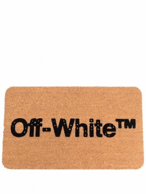 Придверный коврик с логотипом Off-White. Цвет: коричневый