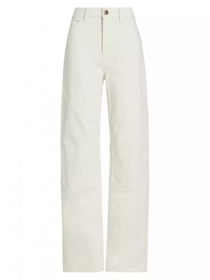 Прямые эластичные джинсы Diana Biker с высокой посадкой, белый 3x1