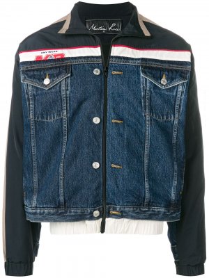 Джинсовая куртка с контрастной полоской Martine Rose. Цвет: синий