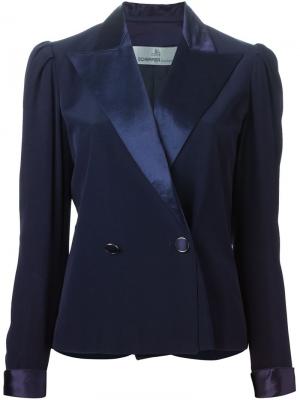 Пиджак с атласными лацканами Jean Louis Scherrer Vintage. Цвет: синий