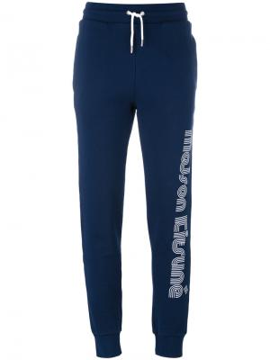 Спортивные штаны с логотипом Maison Kitsuné. Цвет: синий