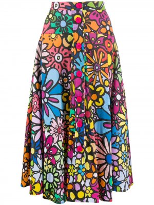 Расклешенная юбка с цветочным принтом Ultràchic. Цвет: розовый
