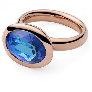 Кольцо , кристаллы Swarovski, размер 17.2, золотой, синий Qudo
