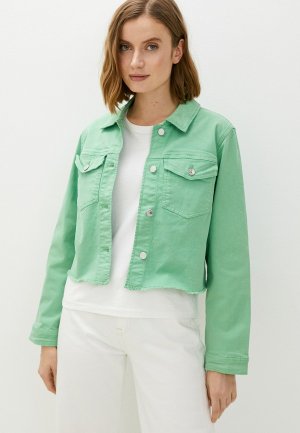 Куртка джинсовая Tom Tailor. Цвет: зеленый