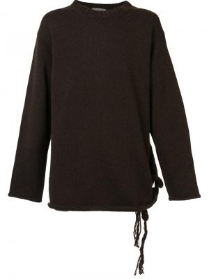 Пуловер Side String Yohji Yamamoto. Цвет: коричневый