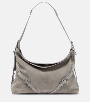 Замшевая сумка через плечо voyou среднего размера , серый Givenchy