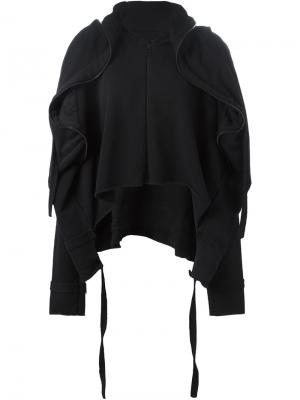 Драпированная спортивная куртка с капюшоном Barbara I Gongini. Цвет: чёрный