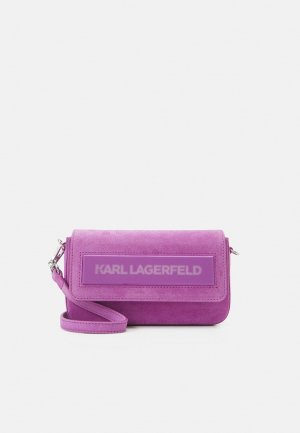 Сумка через плечо IKON K SMALL FLAP SUEDE, лиловый Karl Lagerfeld