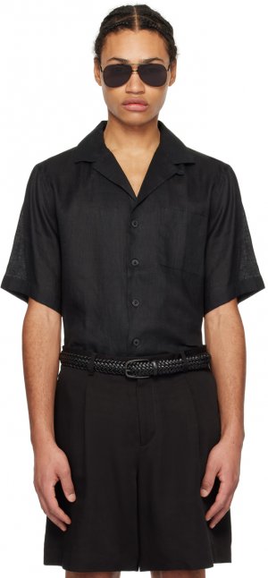Черная рубашка с накладным карманом Lardini