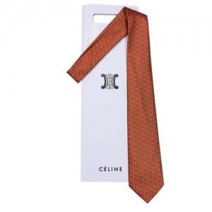 Стильный красно-оранжевый галстук 70376 Celine. Цвет: оранжевый