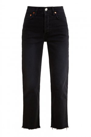 Черные укороченные джинсы Re/done. Цвет: черный