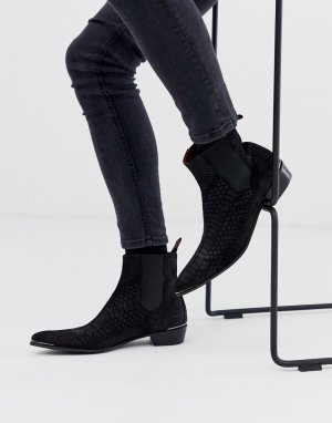 Черные замшевые ботинки челси с эффектом крокодиловой кожи Adamant-Черный Jeffery West