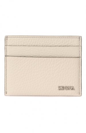 Кожаный футляр для кредитных карт Zegna. Цвет: кремовый