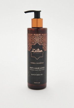 Шампунь Zeitun натуральный укрепляющий против выпадения волос с маслом черного тмина, 250 мл. Цвет: прозрачный