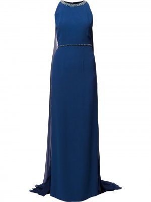 Платье Opera с кейпом Jenny Packham. Цвет: синий