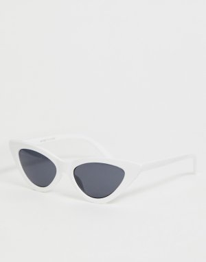 Белые солнцезащитные очки кошачий глаз -Белый Monki