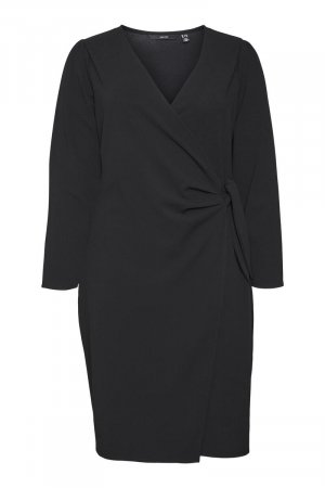 Платье больших размеров с длинными рукавами, черный Vero moda curve