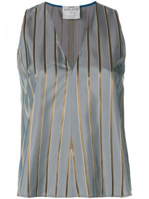 Расклешенная полосатая блузка Forte. Цвет: синий