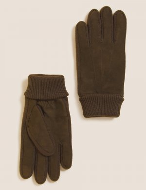 Кожаные перчатки из нубука Marks & Spencer