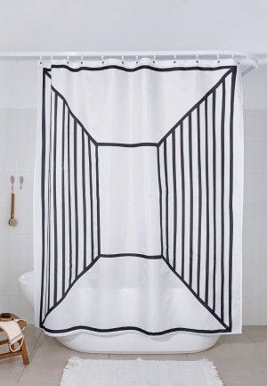 Штора для ванной Moroshka Grafica 180х200 см. Цвет: белый